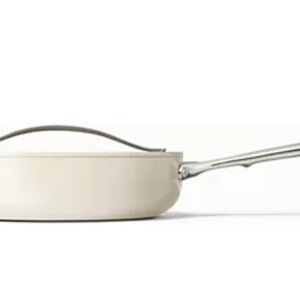 Caraway Cream Saute pan with Silver Handle